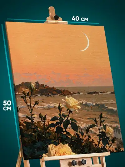 Картина на стену Пейзаж морской природа луна 40x50