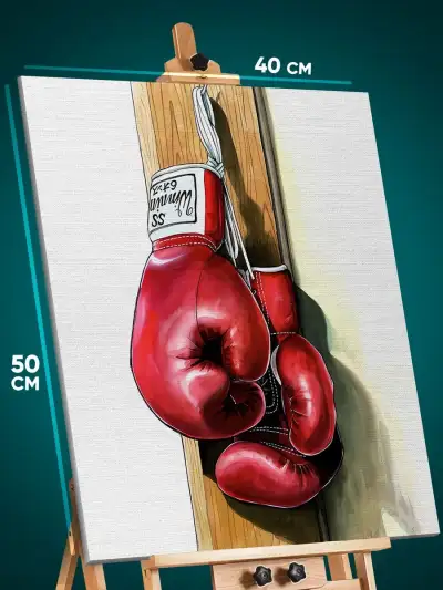 Картина на стену Спорт боксерские перчатки 40x50