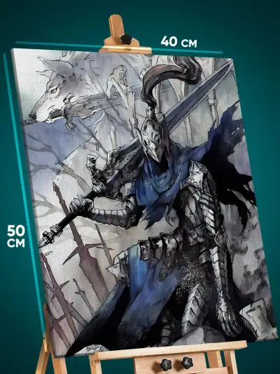 Картина на стену Dark Souls Игра рыцарь Арториас 40x50