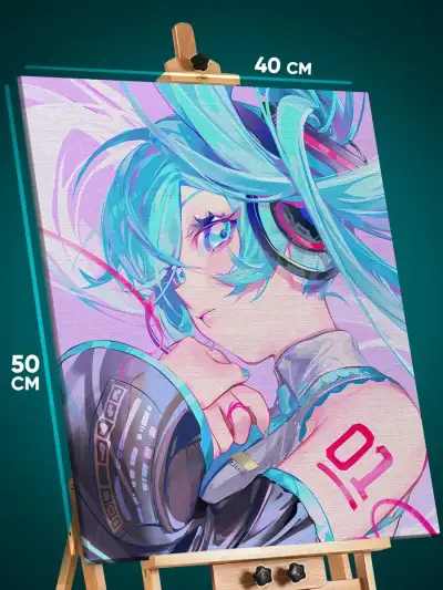 Картина на стену Vocaloid Мику Хатсуне 40x50