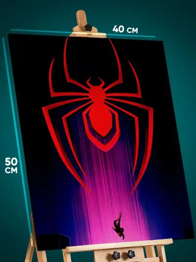 Картина на стену Marvel Человек-паук: Через вселенные Майлз 40x50