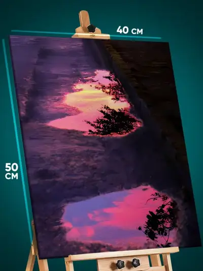 Картина на стену Пейзаж летний отражения в воде 40x50