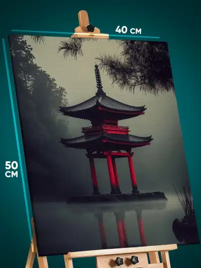 Картина на стену Пейзаж Япония храм на воде 40x50