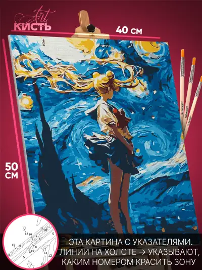 Картина по номерам Аниме Сейлор Мун 40x50