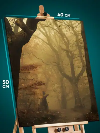 Картина на стену Пейзаж лесной природа туман 40x50