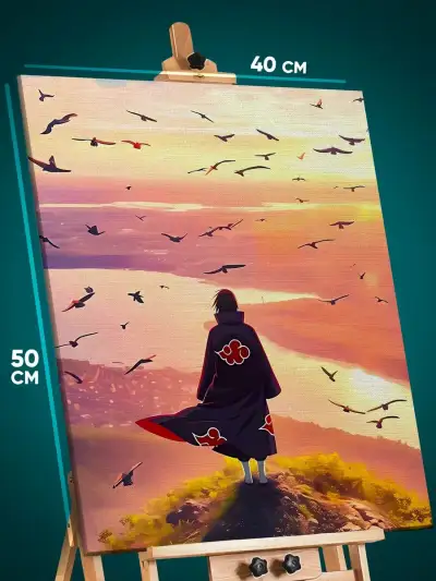 Картина на стену Наруто Аниме Итачи Учиха Акацуки 40x50
