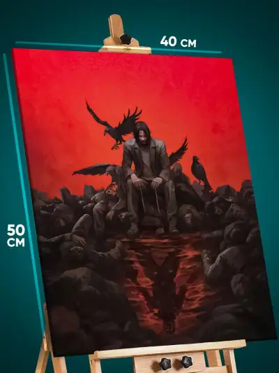 Картина на стену Актеры Киану Ривз Джон Уик 40x50