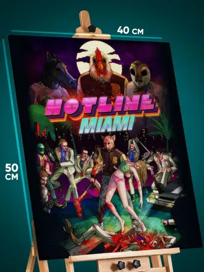 Картина на стену Hotline Miami Игра 40x50