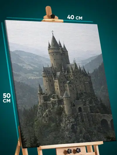 Картина на стену Темная фэнтези замок пейзаж 40x50