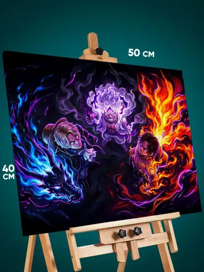 Картина на стену Ван-Пис Аниме Луффи, Сабо, Эйс 40x50