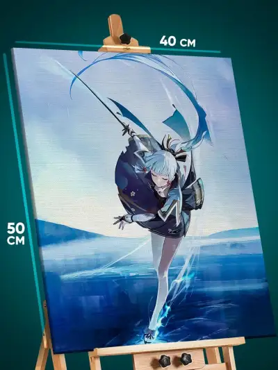 Картина на стену Геншин Импакт Игра Аяка 40x50