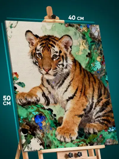 Картина на стену Животные тигренок 40x50