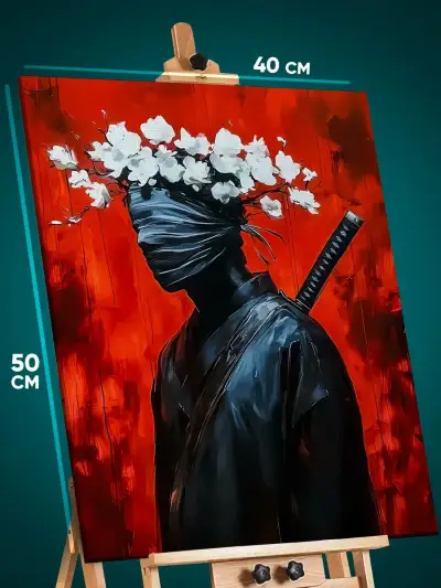 Картина на стену Самурай Япония сюрреализм 40x50