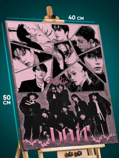 Картина на стену К-Поп музыка Stray Kids 40x50