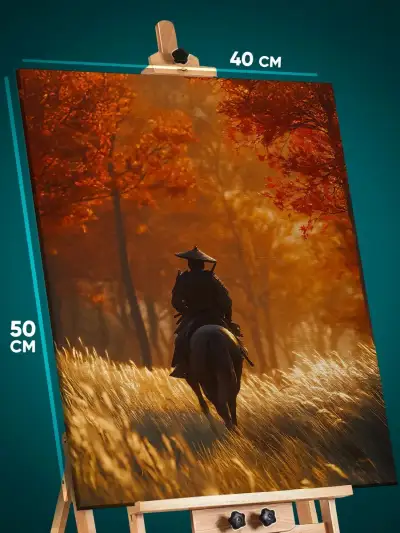 Картина на стену Самурай Япония на коне 40x50