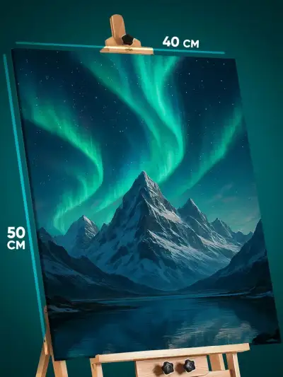 Картина на стену Пейзаж зима природа озеро горы 40x50