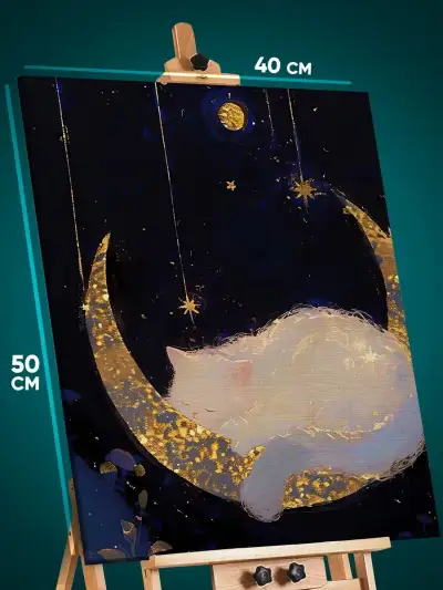 Картина на стену Котики космос абстракция 40x50
