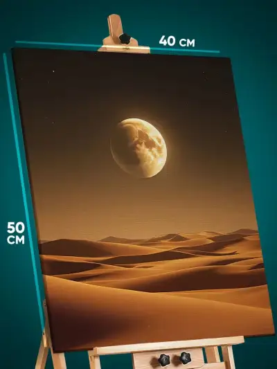 Картина на стену Пейзаж природа пустыня луна 40x50