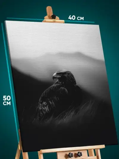Картина на стену Животные орел монохром 40x50