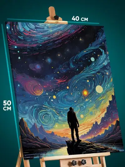 Картина на стену Космос космонавт абстракция 40x50