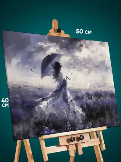 Картина на стену Девушка Арт с зонтиком живопись 40x50