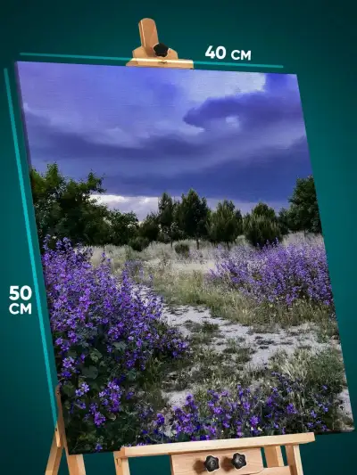 Картина на стену Пейзаж летний тропа цветы 40x50