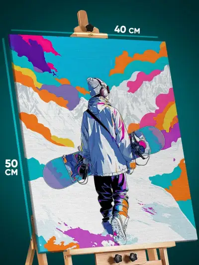 Картина на стену Спорт Арт сноубордист 40x50