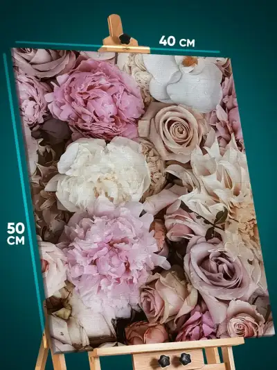 Картина на стену Цветы розы букет 40x50