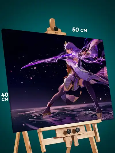 Картина на стену Геншин Импакт Игра Сёгун Райдэн 40x50