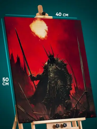 Картина на стену Темная фэнтези Игра рыцарь dark souls 40x50