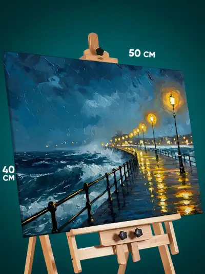 Картина на стену Пейзаж морской природа набережная гроза 40x50