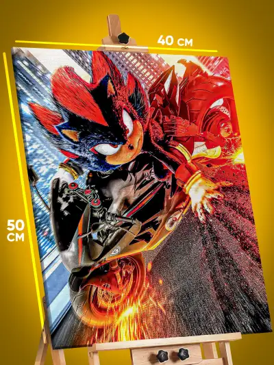 Картина на стену Sonic мультфильм Шэдоу Ёж 40x50