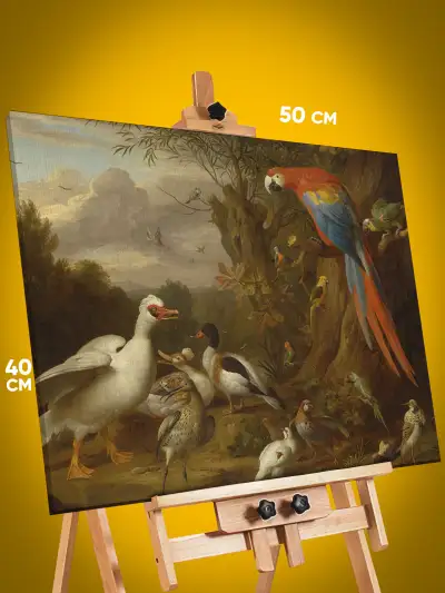 Картина на стену Репродукция Ара, утки, попугаи 40x50