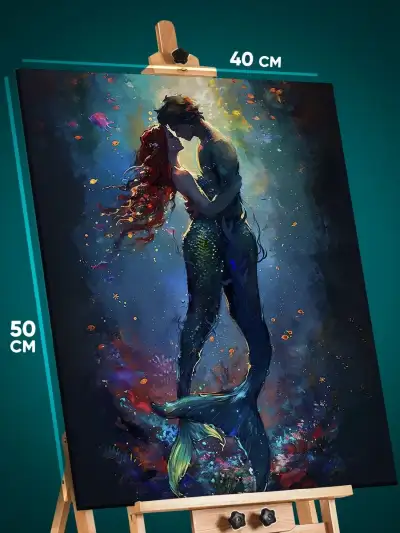 Картина на стену Фэнтези русалки романтика 40x50
