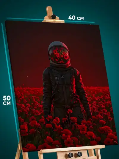 Картина на стену Космос космонавт сюрреализм 40x50