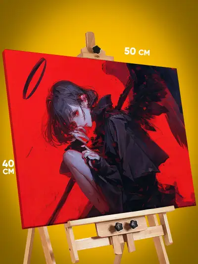 Картина на стену Девушка Аниме-арт ангел 40x50