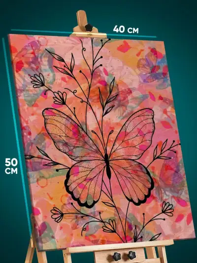 Картина на стену Животные бабочки абстракция 40x50