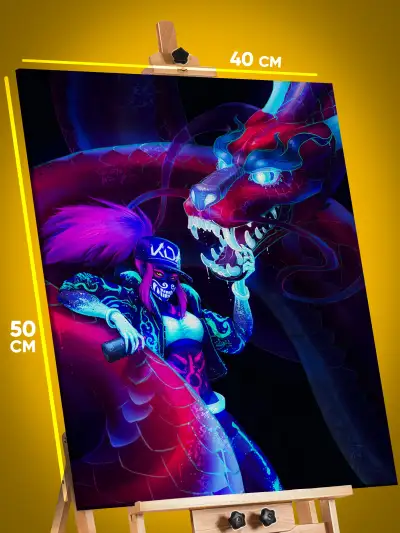 Картина на стену League Of Legends Игра KDA Акали 40x50