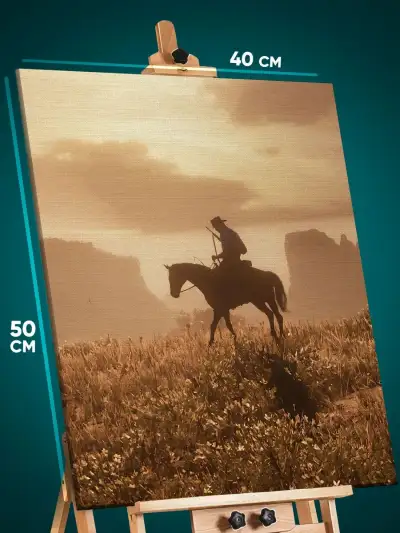 Картина на стену Red Dead Redemption Игра ковбой 40x50