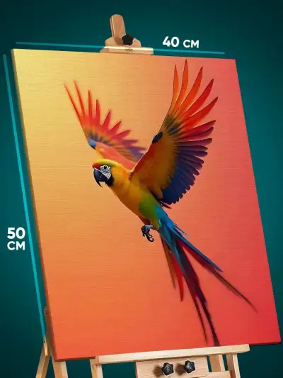 Картина на стену Животные птица попугай Ара 40x50