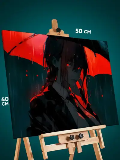 Картина на стену Человек-бензопила Аниме Макима 40x50