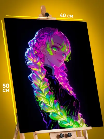 Картина на стену Клинок рассекающий демонов Аниме Мицури 40x50