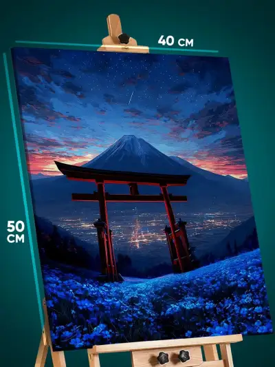 Картина на стену Пейзаж Япония тории гора Фудзиями 40x50