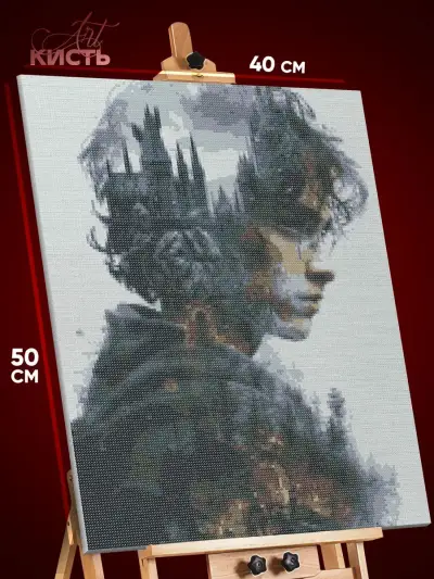 Алмазная мозаика Гарри Поттер Гарри из Хогвартса 40x50