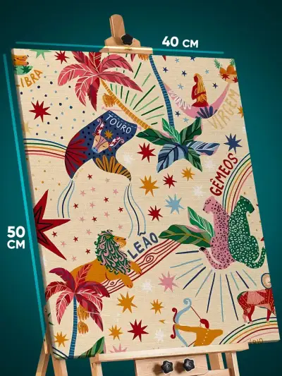 Картина на стену Цветы паттерн пальмы 40x50