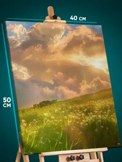 Картина на стену Пейзаж летний природа цветы поле 40x50