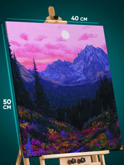 Картина на стену Пейзаж лесной природа лето закат горы 40x50