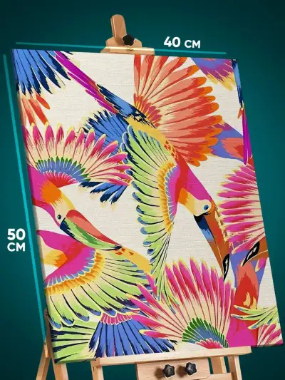 Картина на стену Животные попугаи тропические 40x50