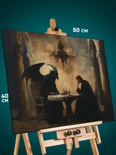 Картина на стену Темная фэнтези священник и демон 40x50