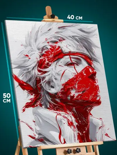 Картина на стену Наруто Аниме Какаши Хатаке 40x50